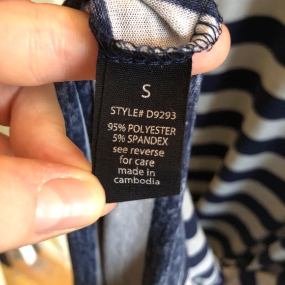 Active Basic Navy/Gray Stripe Maxi Dress - Picture 5 of 6